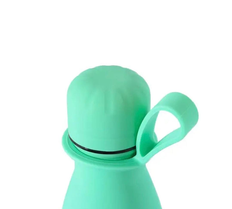 Garrafa Térmica EMBORRACHADA ZEIQ - Verde Água (500ml)