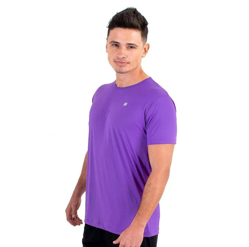 Camiseta Esportiva ZEIQ Slim Roxa - Logo prata