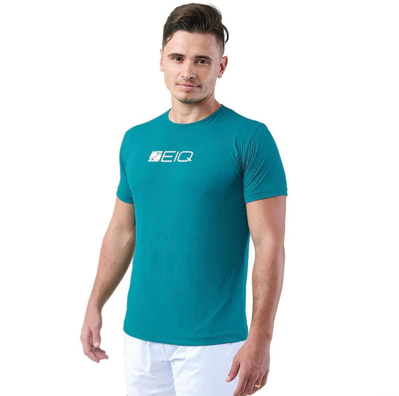 Camiseta Esportiva ZEIQ Slim Verde petróleo - Logo Branco