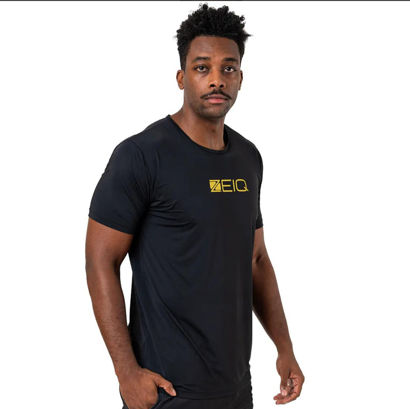 Camiseta Esportiva Slim Dry ZEIQ Preta – Logo Dourado