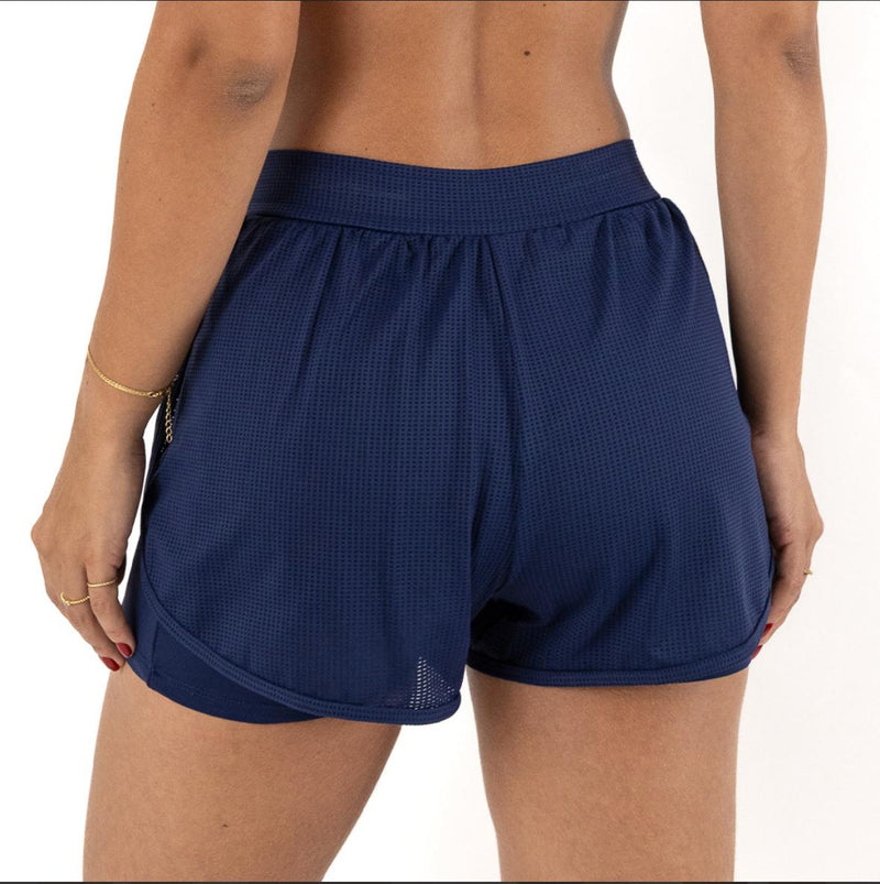 Short Duplo Balance ZEIQ - Azul Marinho