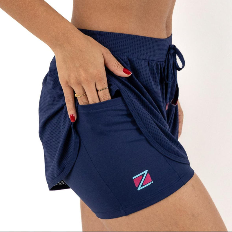 Short Duplo Balance ZEIQ - Azul Marinho